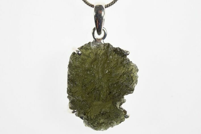 Green Moldavite Tektite Pendant ( g) - Czech Republic #329426